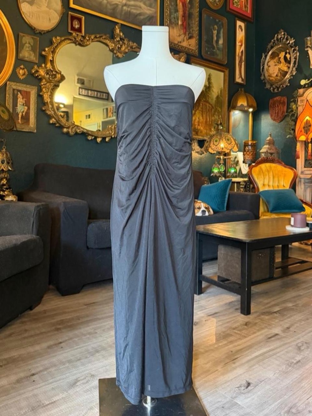House of Harlow 1960 Strapless Ruched Maxi Dress | Size Small